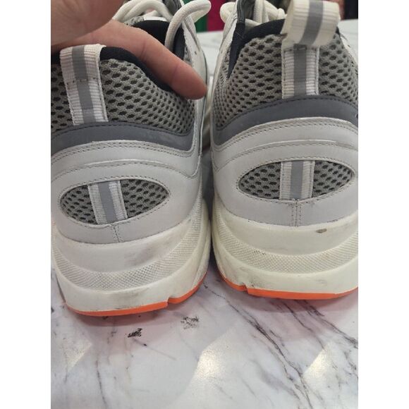 Dior Men’s Athletic Sneakers in White, Gray, Black with Orange Sole main image 8
